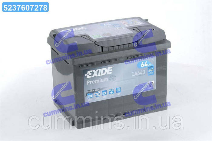 Аккумулятор 64Ah-12v Exide PREMIUM(242х175х190),R,EN640 EA640 (ID ...