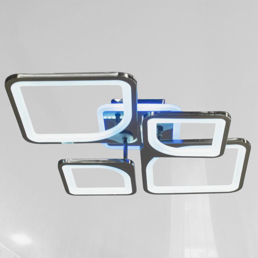 Світлодіодна Led люстра сучасна Diasha 100W до 20 м² колір Чорний хром 8060/2+2BHR 3color