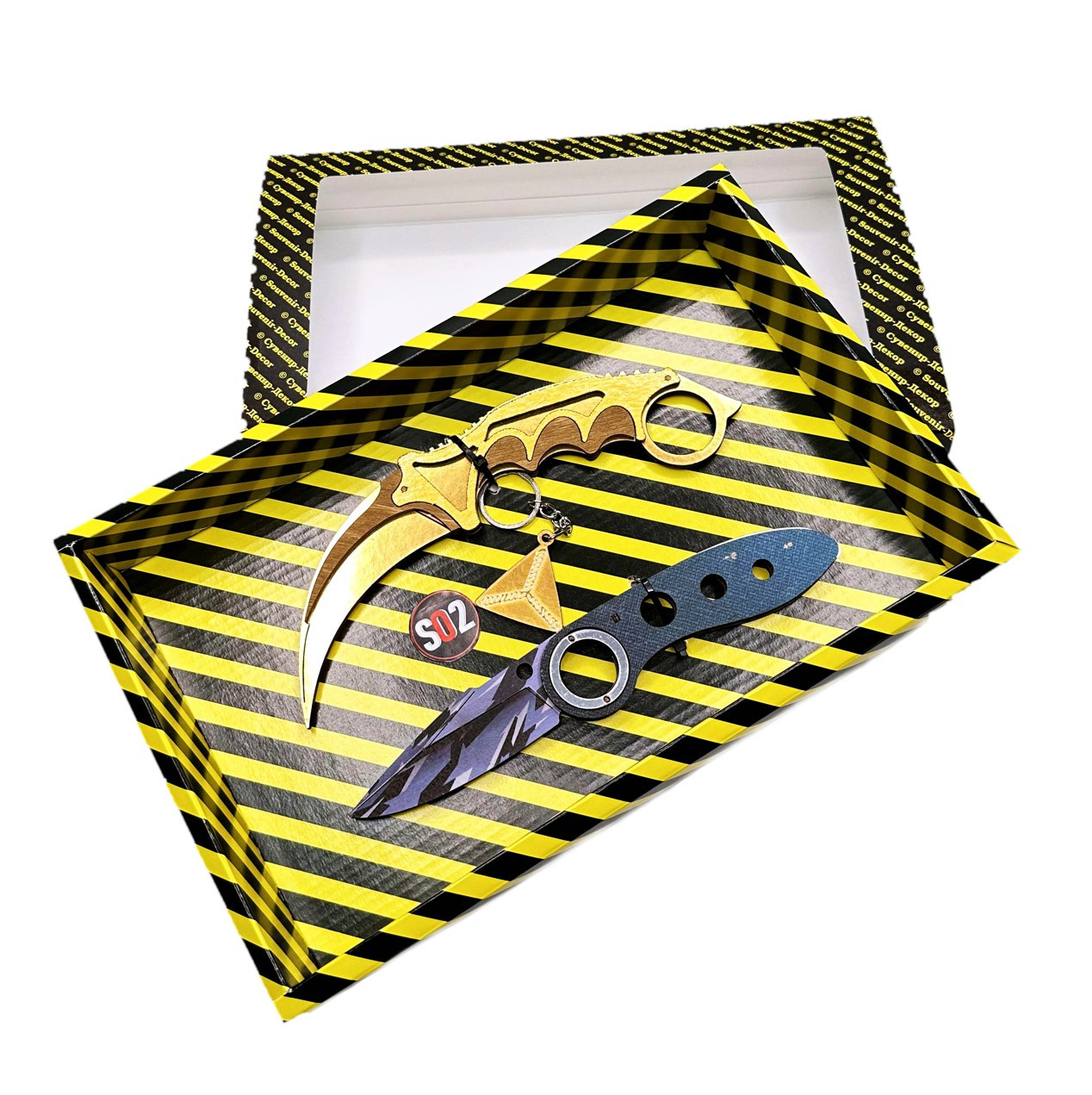 Набір ножів STANDOFF 2 "Ніж Керамбіт Gold & Ніж Фліп Arctic", дерев'яна іграшкова зброя, фото 1