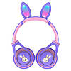 Навушники бездротові, LED, із заячими вушками, ME-15, Фіолетові / Дитячі Bluetooth навушники з мікрофоном, фото 3
