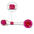 Іграшка для собак м'яч на мотузці з присоскою EL-1126, Рожева / Гумова жувальна іграшка / М'ячик для тварин, фото 4