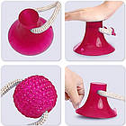 Іграшка для собак м'яч на мотузці з присоскою EL-1126, Рожева / Гумова жувальна іграшка / М'ячик для тварин, фото 3