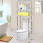 Підлогова полиця-стелаж (25x55x150см) New storage rack / Полиця у ванну кімнату / Стійка над унітазом, фото 3