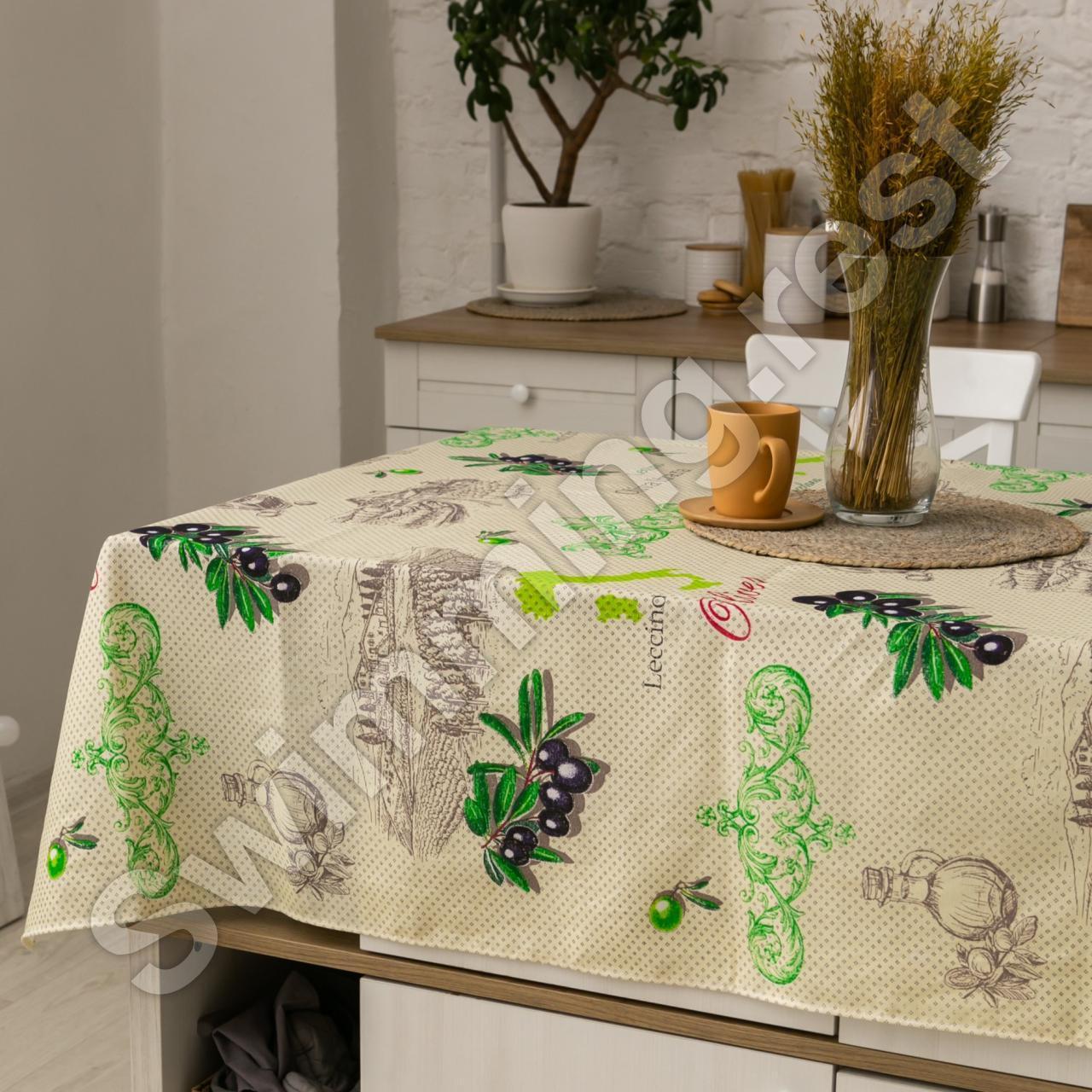Скатертину на стіл лляна бавовняна 150*180 см на обідній стіл "Олівія", фото 1