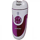 Епілятор NK 7818 c трьома насадками / Електроепілятор акумуляторний для видалення волосся, фото 3