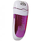 Епілятор NK 7818 c трьома насадками / Електроепілятор акумуляторний для видалення волосся, фото 4