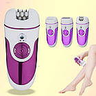 Епілятор NK 7818 c трьома насадками / Електроепілятор акумуляторний для видалення волосся, фото 6