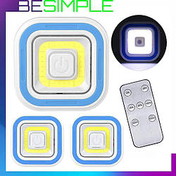 Набір із трьох світильників на пульті керування / Світлодіодний нічник / Автономні LED лампи на батарейках