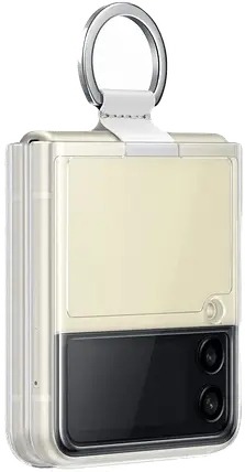 Оригінальний чохол Samsung Z Flip 3 (F711) Clear Cover with Ring Transparency, фото 1