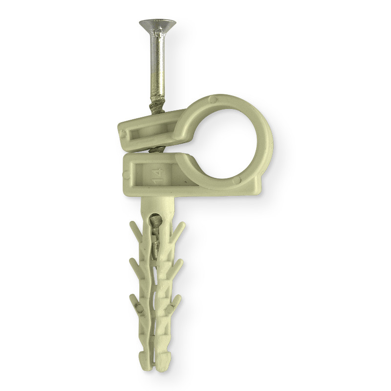 Обойма для труб і кабелю D13-14 з ударним шурупом (50 шт/уп) LOGA, фото 1