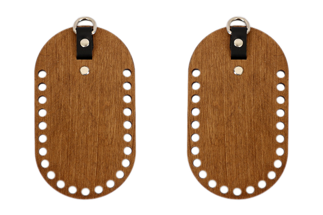 Дерев`яні сумочні боковинки, 18*10см, овал, палісандр св. з шльовкою колір чорний, фото 1