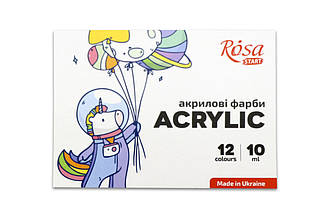 Набір акрилових фарб Space Unicorn 12*10мл, ROSA START