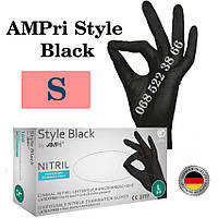 Перчатки нитриловые черные AMPri Style Black размер S, плотность 4 г, уп.100 шт