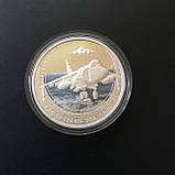 Монета Авіація Унція срібла 1 долар Тувалу 2005 Морський лунь Бойові літаки Sea Harrier, фото 4