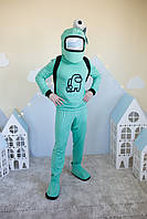 "Амонг Ас" Among Us зелений карнавальний костюм для аніматорів