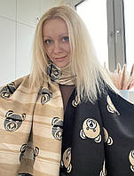 Двосторонній жіночий шарф, великий палантин із ведмедиками