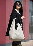 Стильна жіноча сумка хобо велика сіра з матової екошкіри (якісна штучна шкіра) + зручний гаманець, фото 7