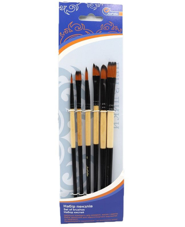 Набір пензлів Нейлон №2,4,6,8,10,12 к. р., 6 шт, Josef Otten