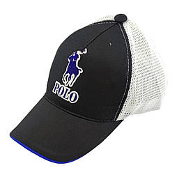 Кепка бейсболка чоловіча Польща 54-58 розмір сітка низька посадка літня чорний (ББ578)