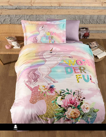 Постільна білизна підліток First Choice 3D Satin - Rainbow, фото 1