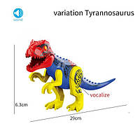 Конструктор большая фигурка динозавр тираннозавр 28,5 см со звуком в подарок фигурка наездник