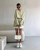 Жіночий костюм топ оверсайз з рукавами кльош та шорти на резинці Dv5440, фото 4