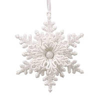 Подвеска новогодняя Flora Снежинка Белый (11306) (bbx)