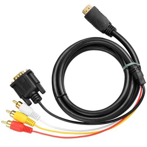 Купити HDMI to VGA 3 RCA Adapter Converter Cable 1080p HDTV, ціна 390
