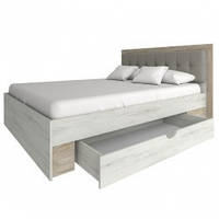 Ліжко двоспальне Сокме Мілана 160 х 200 см без основи під матрац дуб крафт сірий/дуб крафт білий