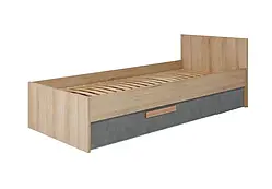 Ліжко односпальне з ламінованого ДСП Айго 90х200 бук пісочний/пельтро Сокме (з ящиком, без каркаса та матраца)