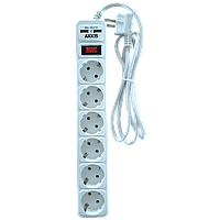 Мережевий фільтр, подовжувач з USB2 Optima Base 6 1,5m WHITE провід 3*0,75мм2, AXXIS