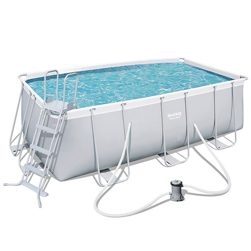Каркасний прямокутний басейн сімейний Bestway 412х201х122 см 56456 Ultra Frame зі сходами на 8124 л