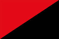 Флаг анархо-коммунистов Габардин, 2,3х1,5 м, Карман под древко