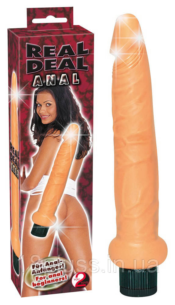 Реалістичний тонкий анальний вібратор з мультишвидкісною вібрацією Real Deal Anal, фото 1