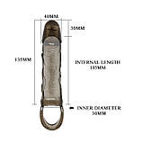 Насадка на член з вібрацією із кільцем для яєчок Pretty Love Carson Penis Sleeve, фото 8