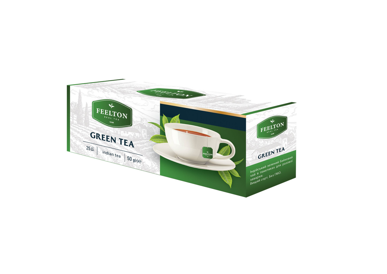 Чай зелений Green Tea OPA Feelton в пакетиках 25 шт*2 г