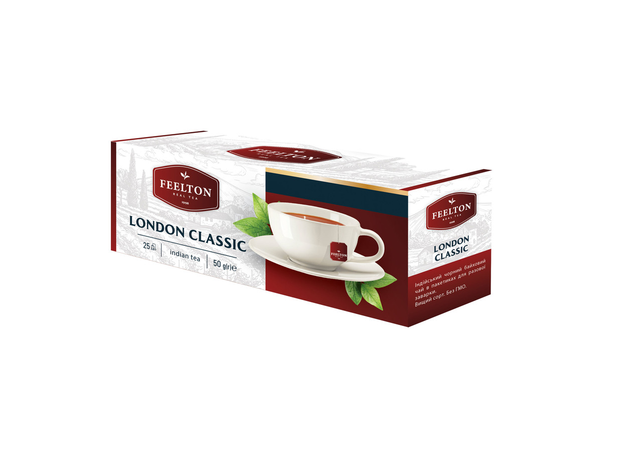 Чай чорний London Classic Feelton в пакетиках 25 шт*2 г