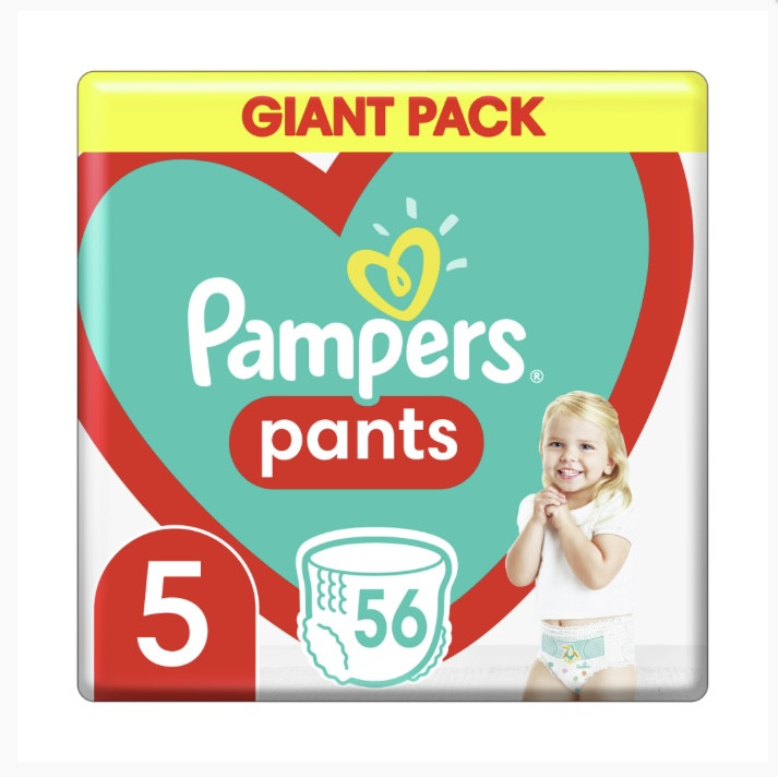 Підгузки-трусики Pampers pants 5 (12-17 кг) на 56 шт, фото 1