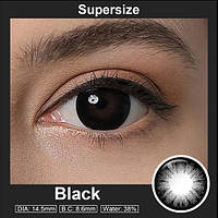Чорні контактні лінзи Supersize 14.5 мм