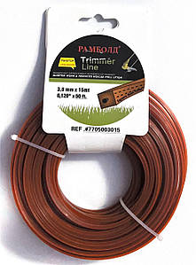 Жилка для тріммера армована 3,00 мм* 15 м, "квадрат"