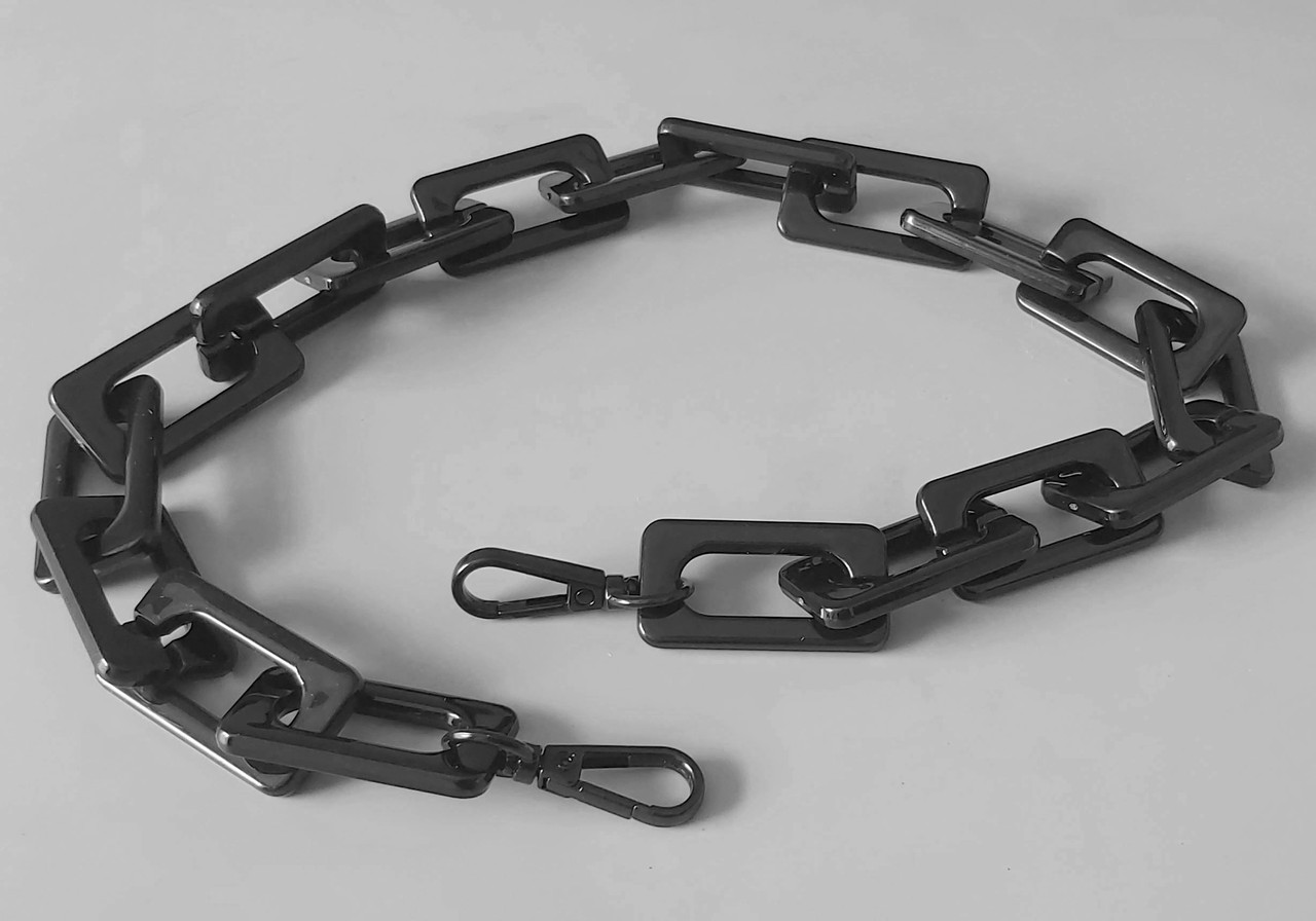 Ланцюжок Jimei Creative Custom Black Mystery Series акриловий для сумки чорного глянсового кольору з карабінами