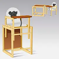 Дитячий стільчик для годування - трансформер Мася Слоненя білий