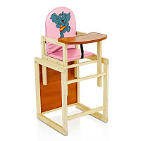Дитячий стільчик для годування - трансформер Мася Слоненя рожевий