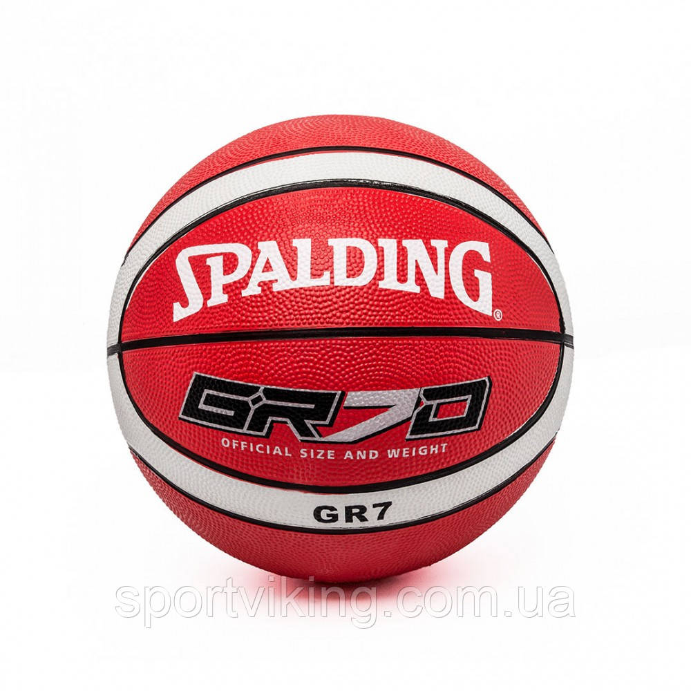 М'яч баскетбольний гумовий Spalding №7 червоний