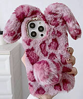 Панель чохол для Apple iPhone 13 Pro Max Зайчик Leopard Rose Red