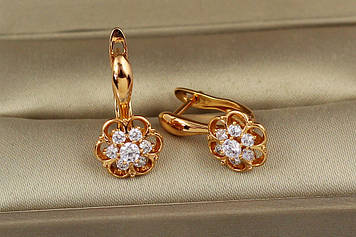 Сережки Xuping Jewelry польова квітка 1.9 см золотисті