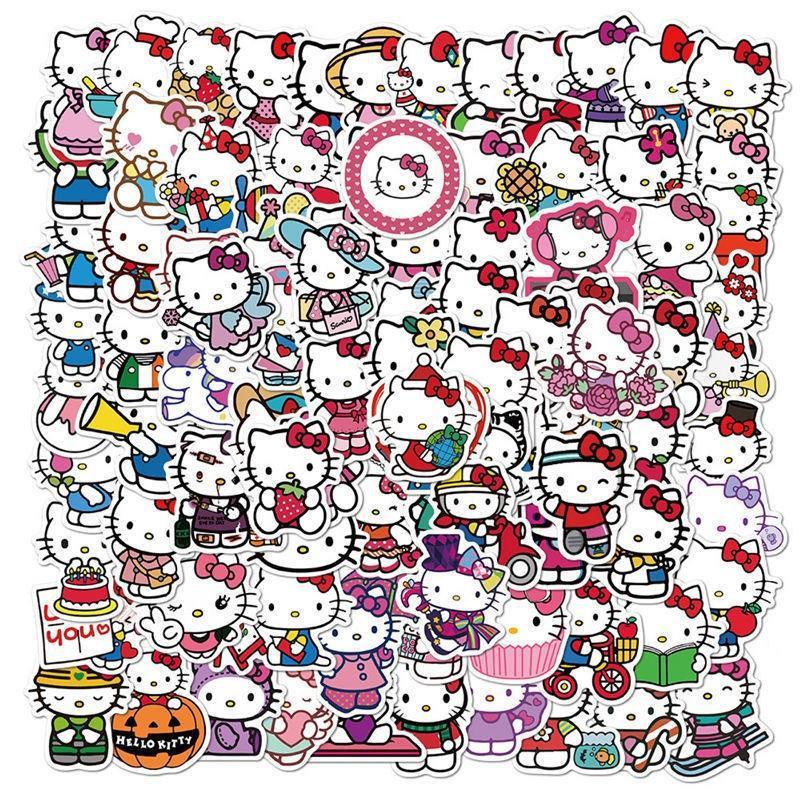 Набір стикерів аніме Hello Kitty, набір наклейок 100 шт./FS-1940