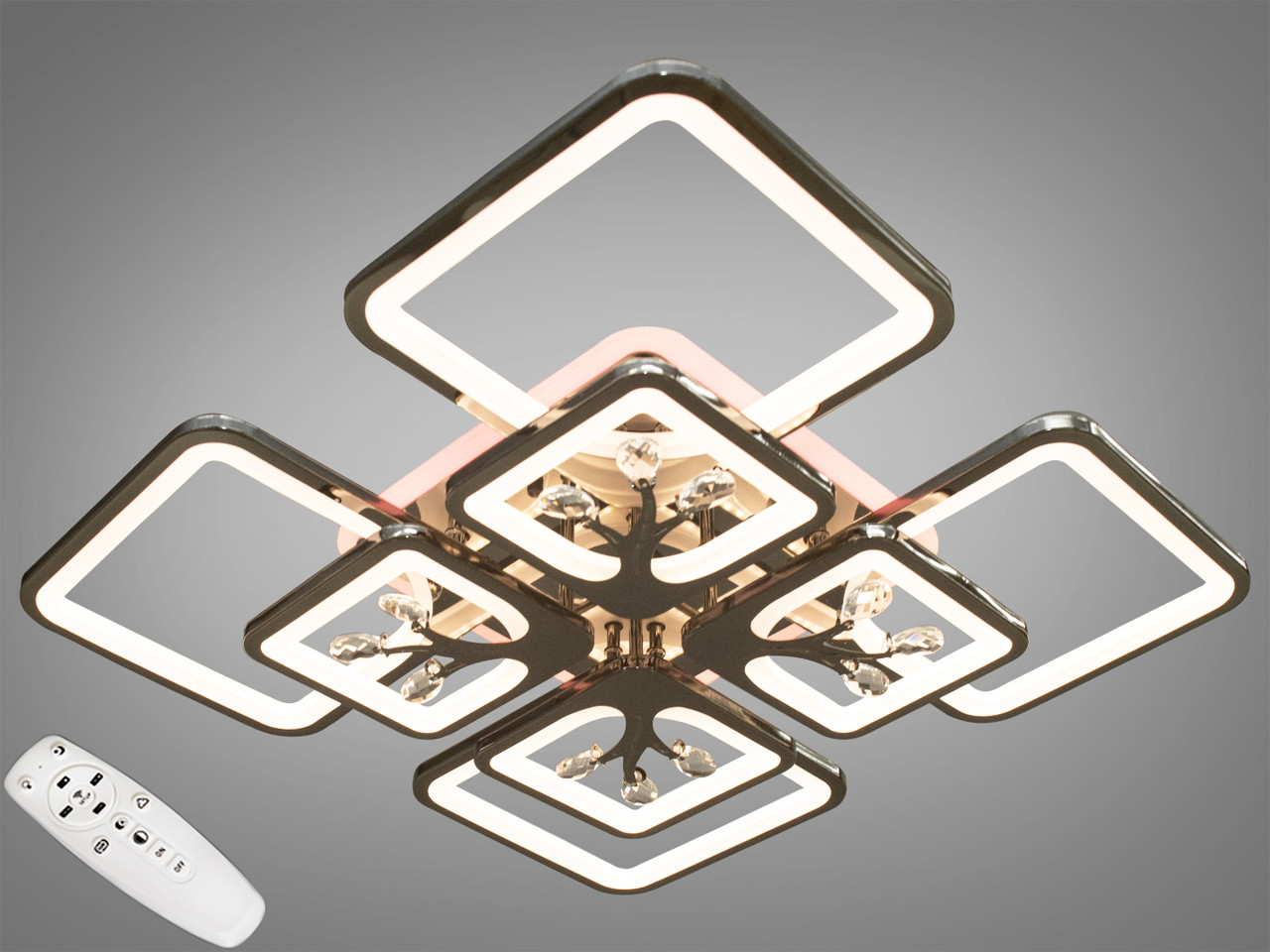 Припотолочная світлодіодна люстра 8157/4+4BHR LED 3color dimmer
