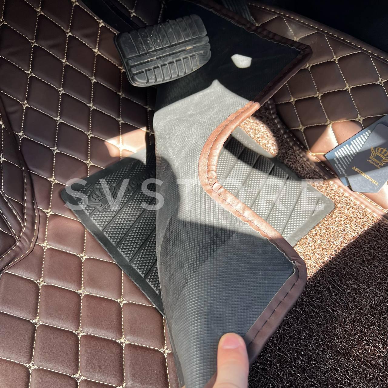 Кавові 3D килимки з екошкіри, преміум клас на салон Lexus GX460/Toyota Prado 150 TLC150/GX460 (7 місць)