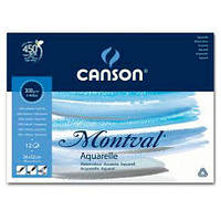 Папір акварельний Canson Montval 24*32 300 г/м2 середній зерно, целюлоза 12 л блок 3190